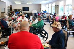 Members enjoy the company in a Senior LIFE Health and Wellness Center.