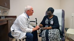 A member visits the doctor at a Senior LIFE Health and Wellness Center.